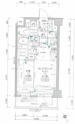 パレステージ赤塚(1LDK/2階)の間取り写真