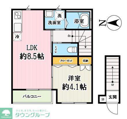 メイプルソラーナ(1LDK/2階)の間取り写真