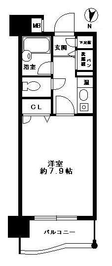 ロマネスク西新第51306(1K/13階)の間取り写真