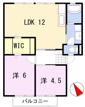 ハイツしらさぎ(2LDK/2階)の間取り写真