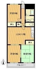 グランジュール淀川(2LDK/4階)の間取り写真