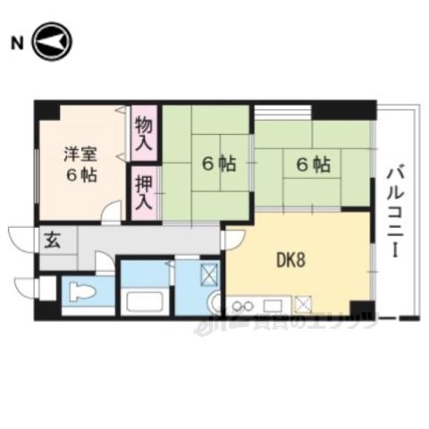 サンシャイン梅津(3LDK/3階)の間取り写真
