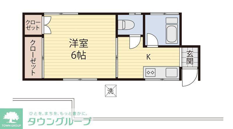 芹澤ハイツB(1K/2階)の間取り写真