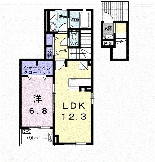 アロッジオ(1LDK/2階)の間取り写真