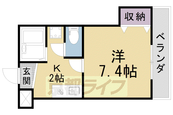エクセレント山田(1K/2階)の間取り写真