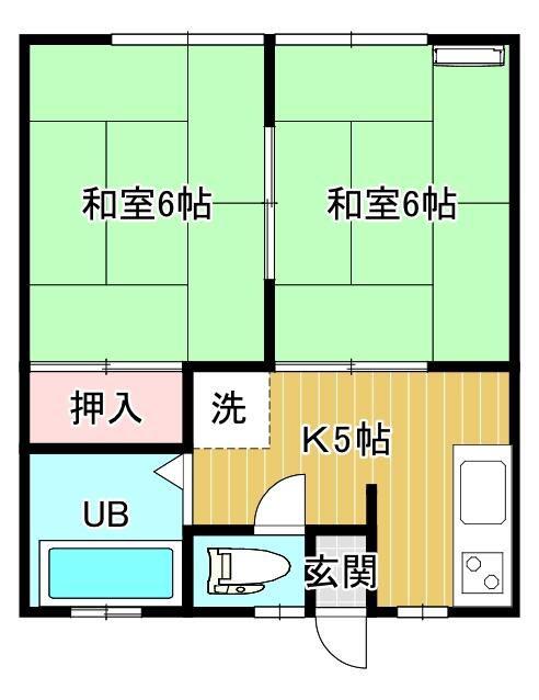 ミルキーハウス(2K/1階)の間取り写真