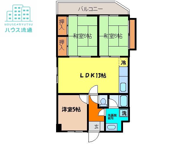 サンロード富士(3LDK/3階)の間取り写真
