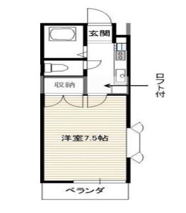 コーポけやき(1K/1階)の間取り写真