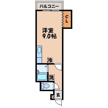 グランドハイツ岩見(ワンルーム/5階)の間取り写真