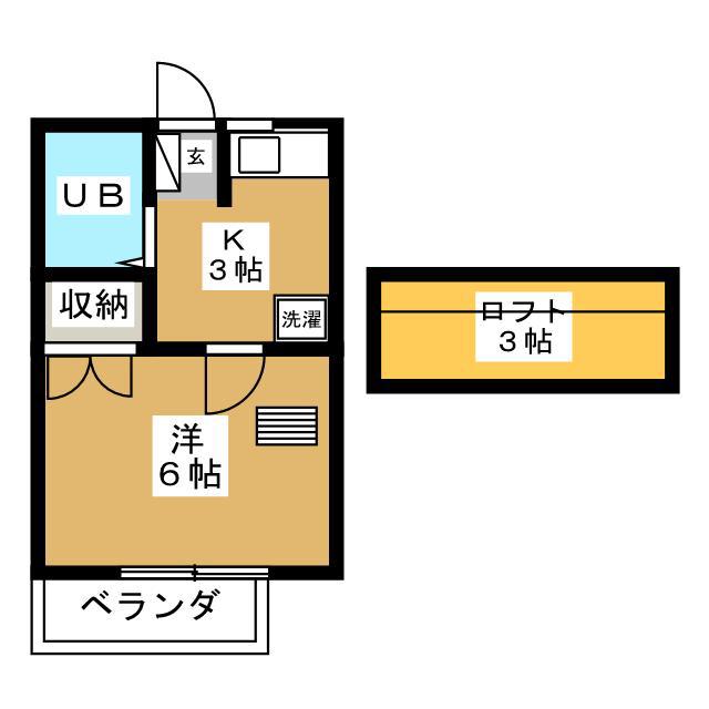 富士マンション(1K/2階)の間取り写真