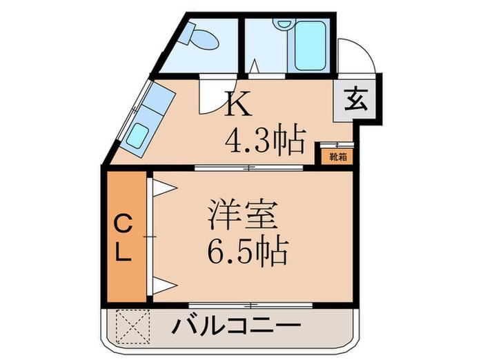 サンルイーズ(1K/3階)の間取り写真