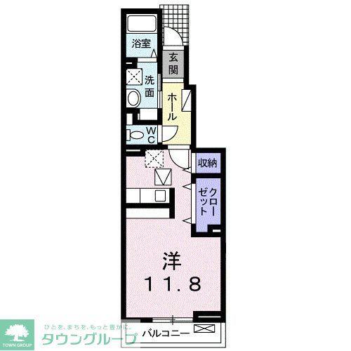 クレメント名取(ワンルーム/1階)の間取り写真