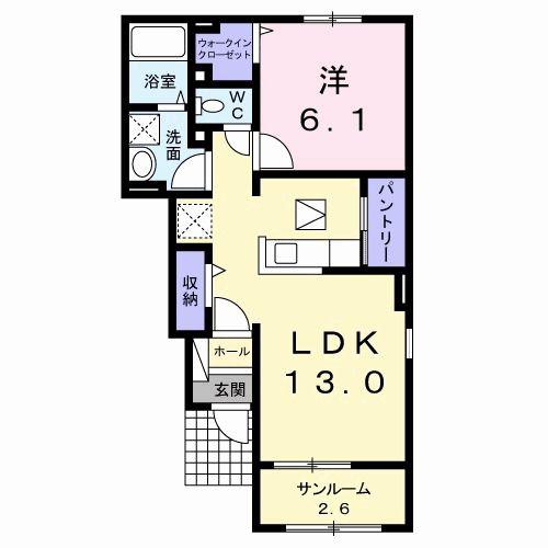 ノーヴァIV(1LDK/1階)の間取り写真
