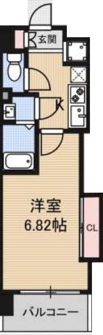 LUXE難波西III(1K/11階)の間取り写真
