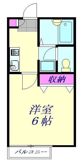 ヴィレ七里(1K/1階)の間取り写真