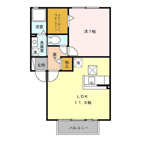 コンフォール(1LDK/2階)の間取り写真