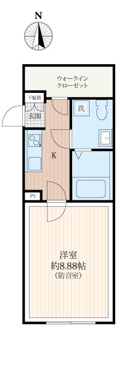 ラシクラス新宿中井(1K/3階)の間取り写真