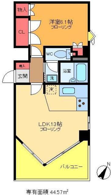 パークノヴァ向島(1LDK/6階)の間取り写真