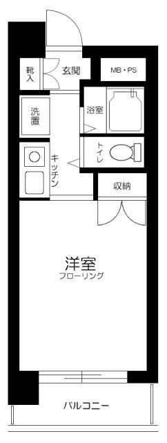 スカイコート戸越銀座(ワンルーム/8階)の間取り写真