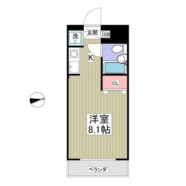 湘南平塚コート(ワンルーム/1階)の間取り写真