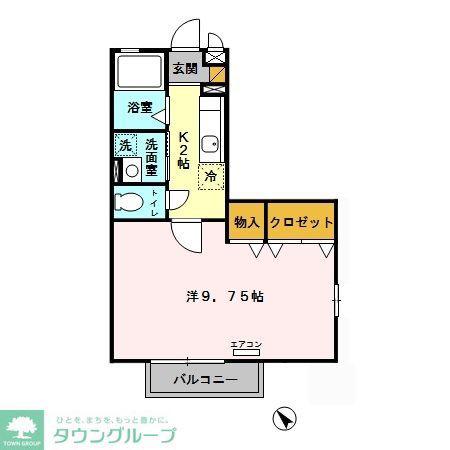 リビングタウン三橋(1K/1階)の間取り写真