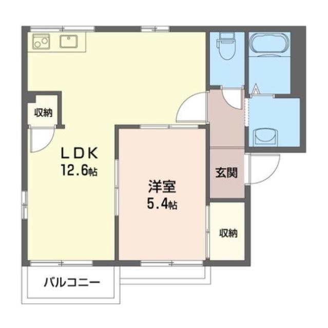 ハイネス片倉2(1LDK/2階)の間取り写真