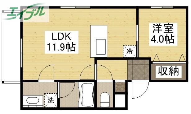 ミモザヒルズ大雲寺(1LDK/8階)の間取り写真