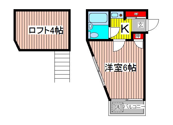 アミューズメント21元郷(1K/1階)の間取り写真