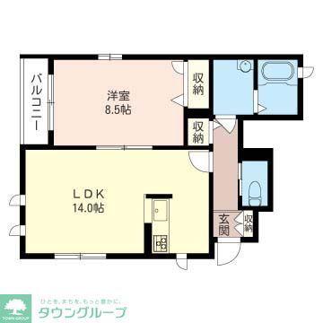 アメティスタII(1LDK/1階)の間取り写真