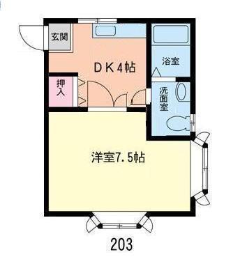 アドバンテージ(1DK/2階)の間取り写真