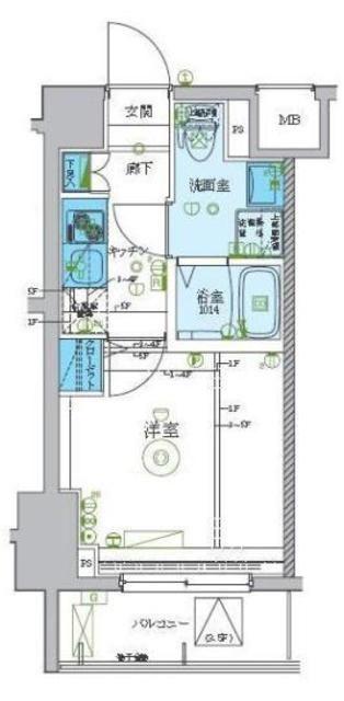 レグゼ梶ケ谷(1K/2階)の間取り写真