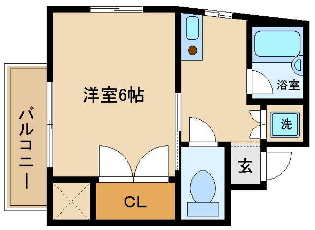 ラウレア(1K/2階)の間取り写真