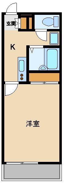 レオネクストシエナ(1K/1階)の間取り写真