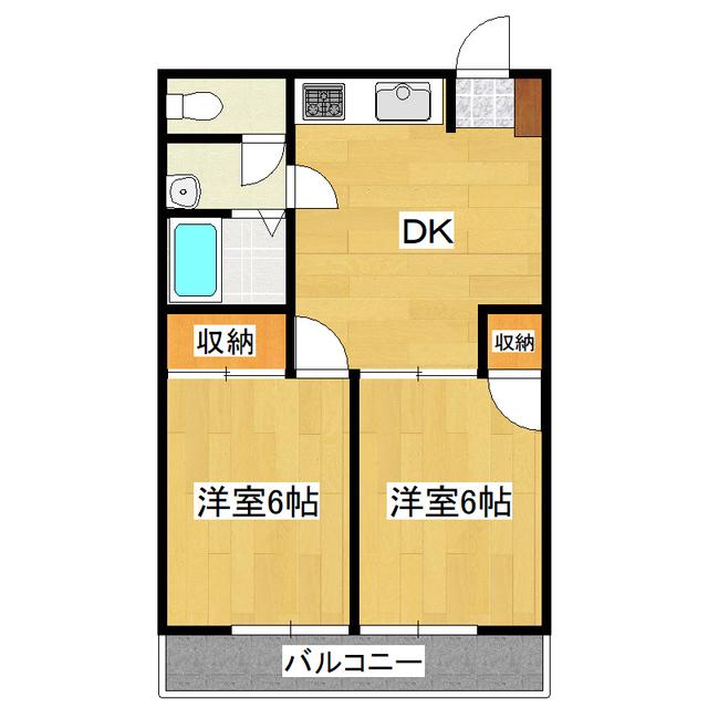 スガオハイツ(2DK/1階)の間取り写真