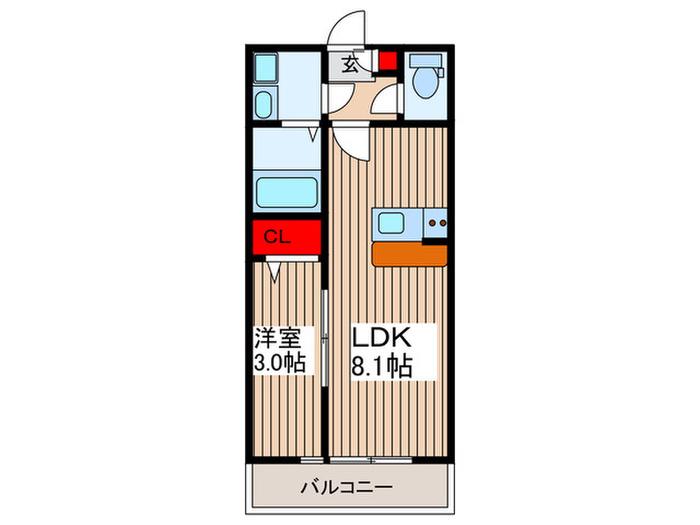 グランエスポワール東浦和(1LDK/2階)の間取り写真