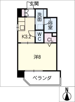 MIO・REVE(1K/4階)の間取り写真