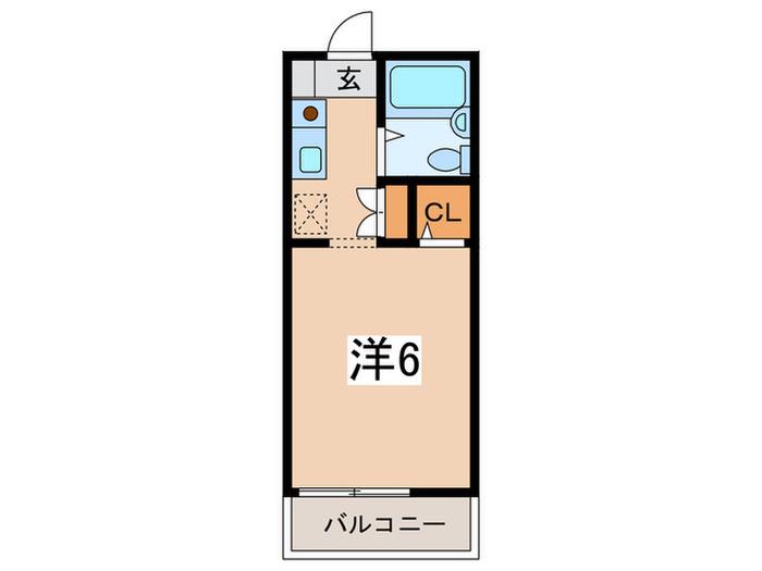 ヴェルデメゾンB(ワンルーム/2階)の間取り写真