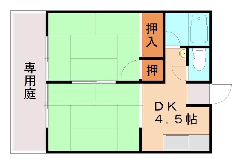 OMコーポ(2DK/1階)の間取り写真