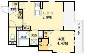 住之江区浜口西1丁目共同(1LDK/1階)の間取り写真