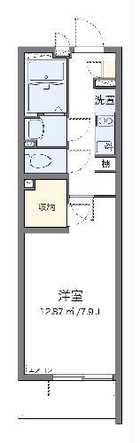 クレイノウエスト八潮(1K/1階)の間取り写真