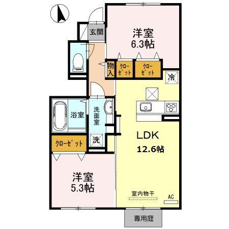 レスポワール(2LDK/1階)の間取り写真