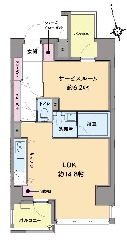 ファーストシーン船堀セオリー(1LDK/6階)の間取り写真