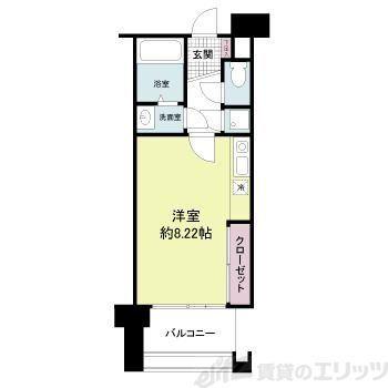 フォレステージュ江坂公園(ワンルーム/2階)の間取り写真
