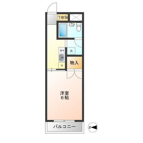 アーバンコート梅丘(1K/2階)の間取り写真