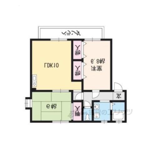 ハイツツインズ南棟(2LDK/1階)の間取り写真