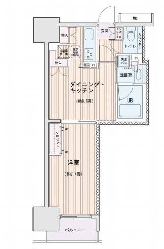 エスティメゾン錦糸町2エスティメゾン錦糸町II(1DK/14階)の間取り写真