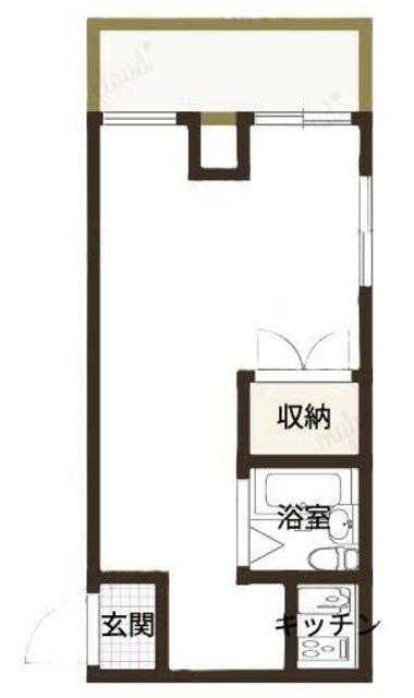 リバーサイドヴィラ(ワンルーム/2階)の間取り写真