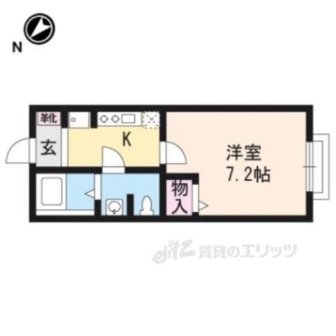 PURE WATER S・H・U・E・I(1K/2階)の間取り写真
