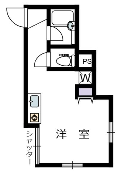 WINGVILLAGE白山(ワンルーム/1階)の間取り写真