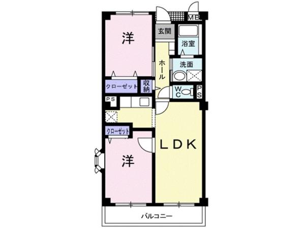 ソレアード・TSUKUBA(2LDK/3階)の間取り写真